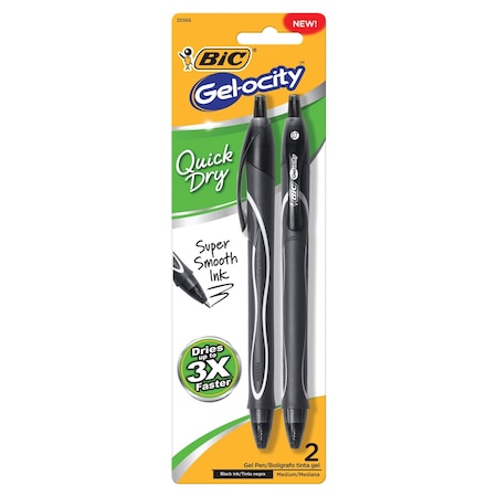 Bic BIC Gel-ocity Black Retractable Gel Pen 2 pk RGLCGP21-BLK